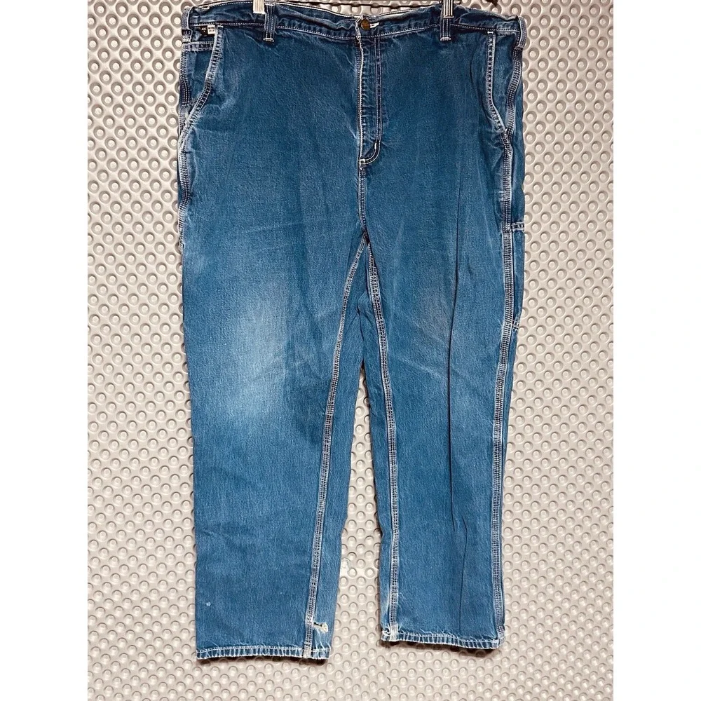 CARHARTT FR FLAME/FIRE RESISTANT BLUE JEANS MENS 44x32 SEE PICTURES WORK CARGO